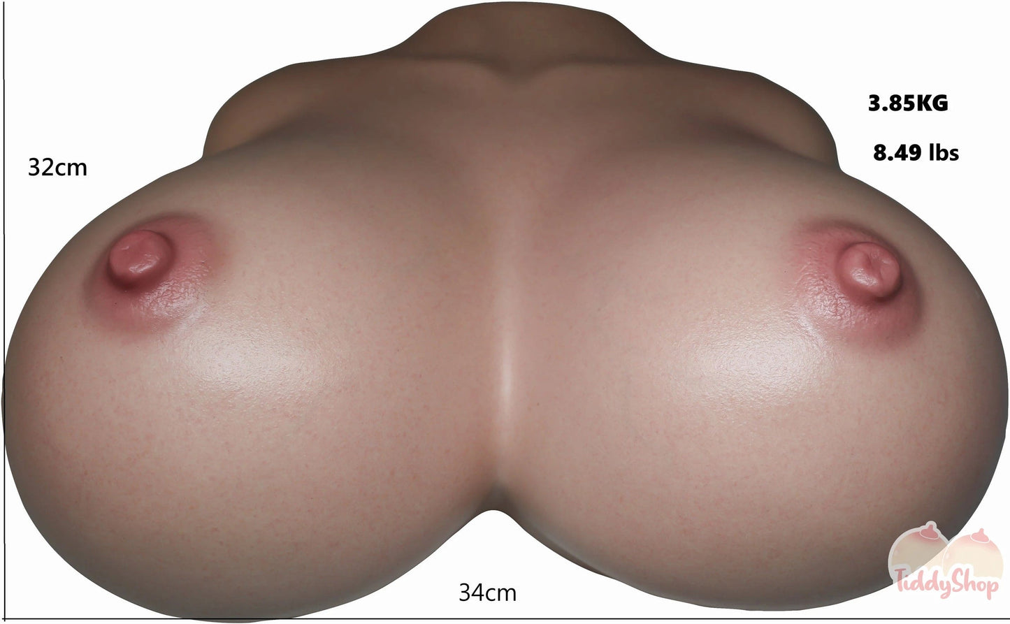TiddyShop Amalie - SimulaFeel® Tits 8.49 lb / 3.85Kg 100% Platinum Silicone Tiddies, Gel Filled, Extremely Realistic Feeling Big Jiggly Boobs, Made with TiddyShop's New Patented Silicone Technology - TiddyDollHouse TiddyShop