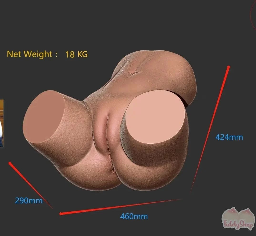 TiddyShop Copy of Jenna's Booty - Big Extra Jiggly Booty Butt Hip Toy- 53lb (24.2 kg) Onahole (with vagina and anus) - Sex Toy - TiddyDollHouse TiddyShop