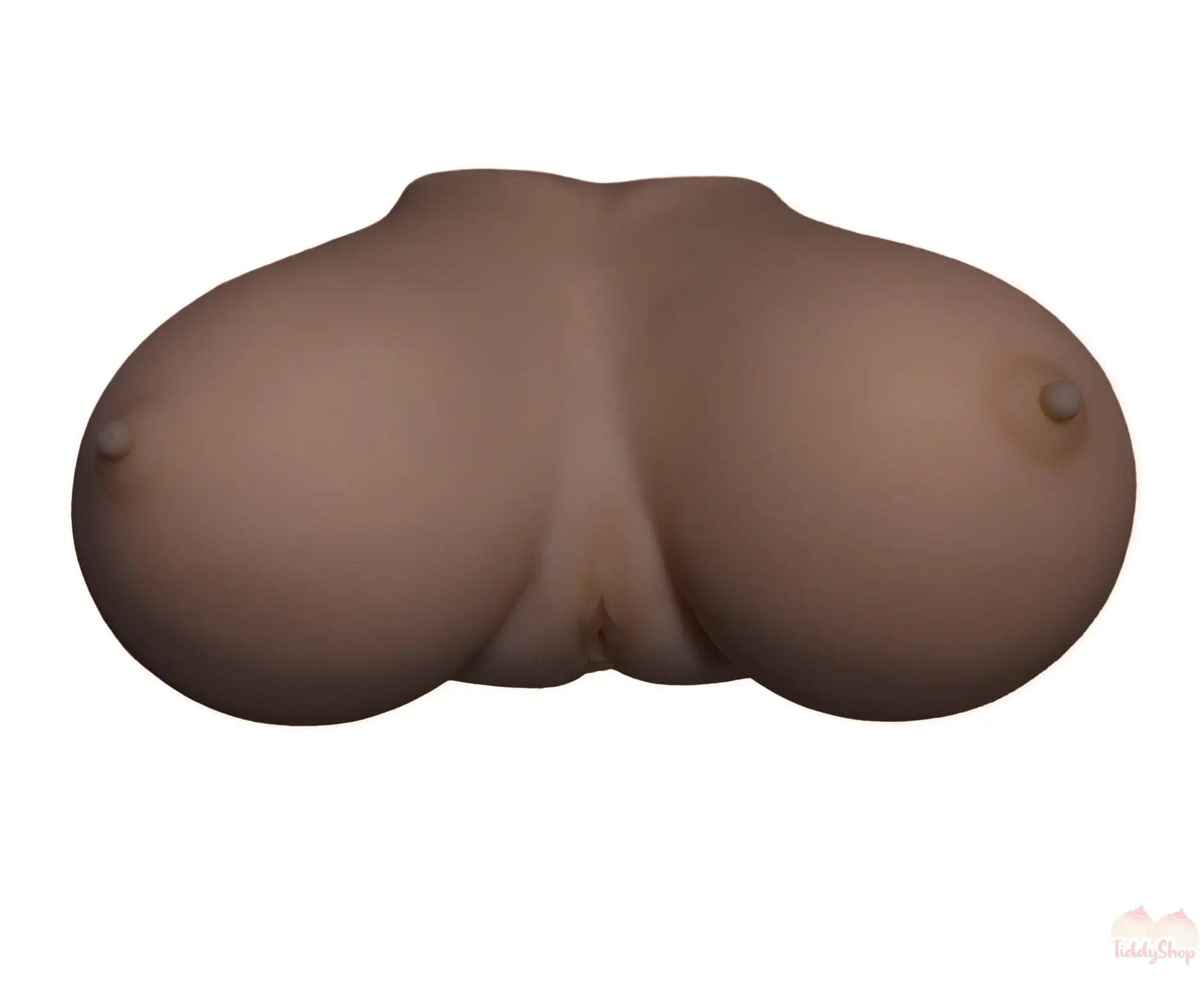 TiddyShop JelloJiggles Tiddies 25lbs / 11.5kg Big Fat Tits with OPTIONAL Integrated Onahole with Vagina and Anus - Busty Anime Sex Toy Doll - TiddyDollHouse TiddyShop Ebony-Onahole-variant-With-Vagina-Anus