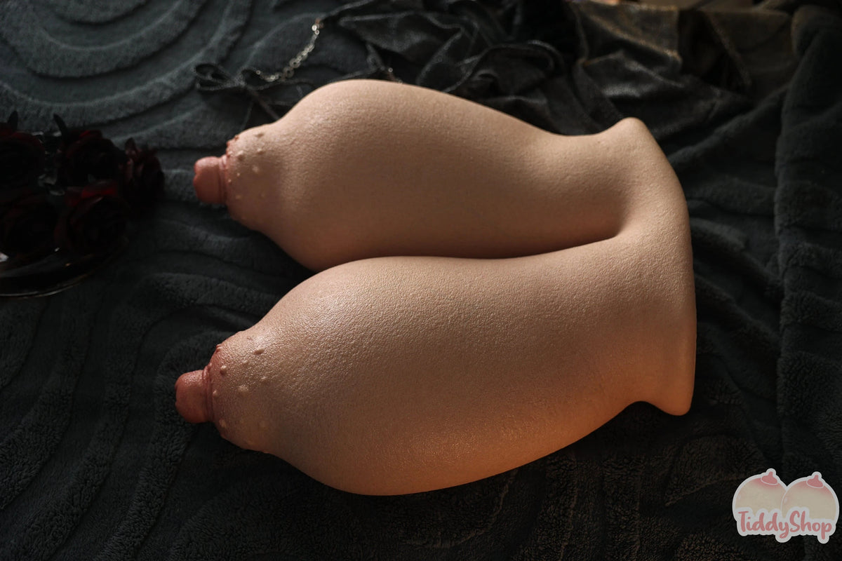 TiddyShop E - SimulaFeel® Tits 60.41 lb / 27.4Kg 100% Platinum Silicone Tiddies, Gel Filled, Nipple-fucking, Extremely Realistic Feeling Big Jiggly Boobs, Real 3D Skin Texture, Made with TiddyShop's New Patented Silicone Technology - TiddyDollHouse TiddyShop