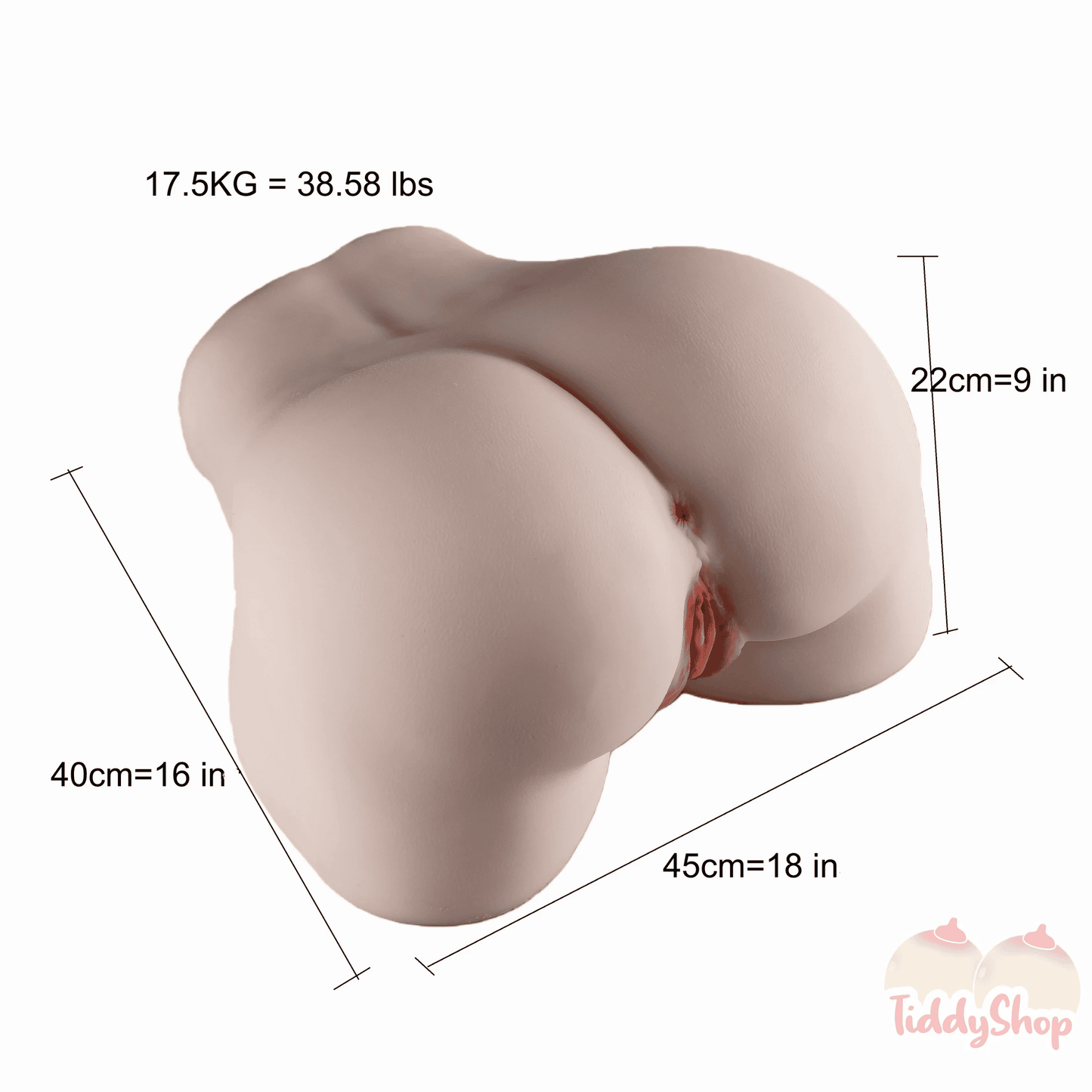 TiddyShop Kelly- Big Extra Jiggly Booty Butt & Thighs Hip Toy Jiggle Big Ass- 38.58lb (17.5kg) Onahole (with vagina and anus) -  Sex Toy - TiddyDollHouse TiddyShop