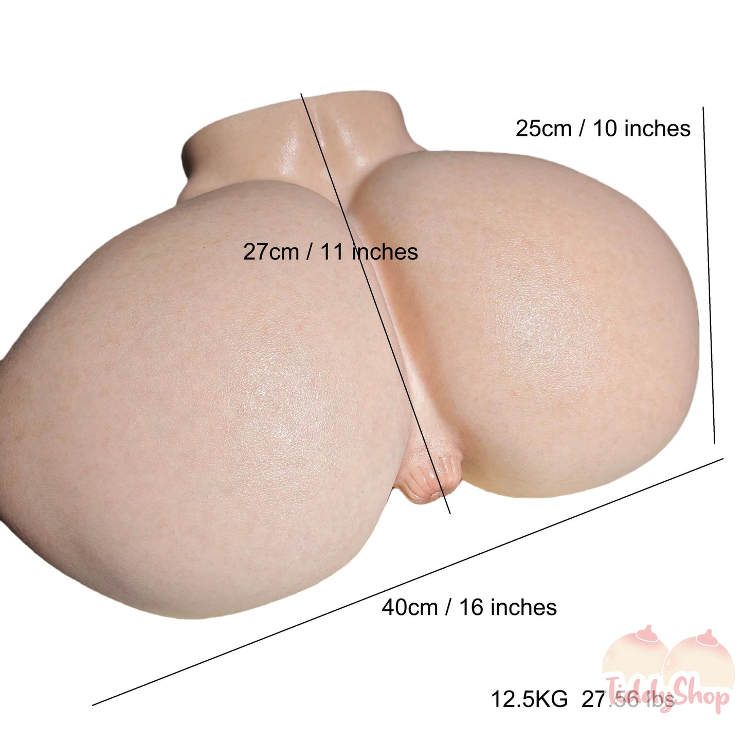 TiddyShop Mandy Booty 27.56lb/12.5kg - SimulaFeel® Platinum Silicone, Gel Filled, Jiggly, Ultra Realistic Ass - Tiddyshop Pantented Silicone Technology- TiddyDollHouse TiddyShop