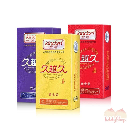 TiddyShop New kindon Golden Shield Jiuyuejiu Hotel Supplies Supermarket Family Planning Supplies Extended Condoms 7 Condoms TiddyShop