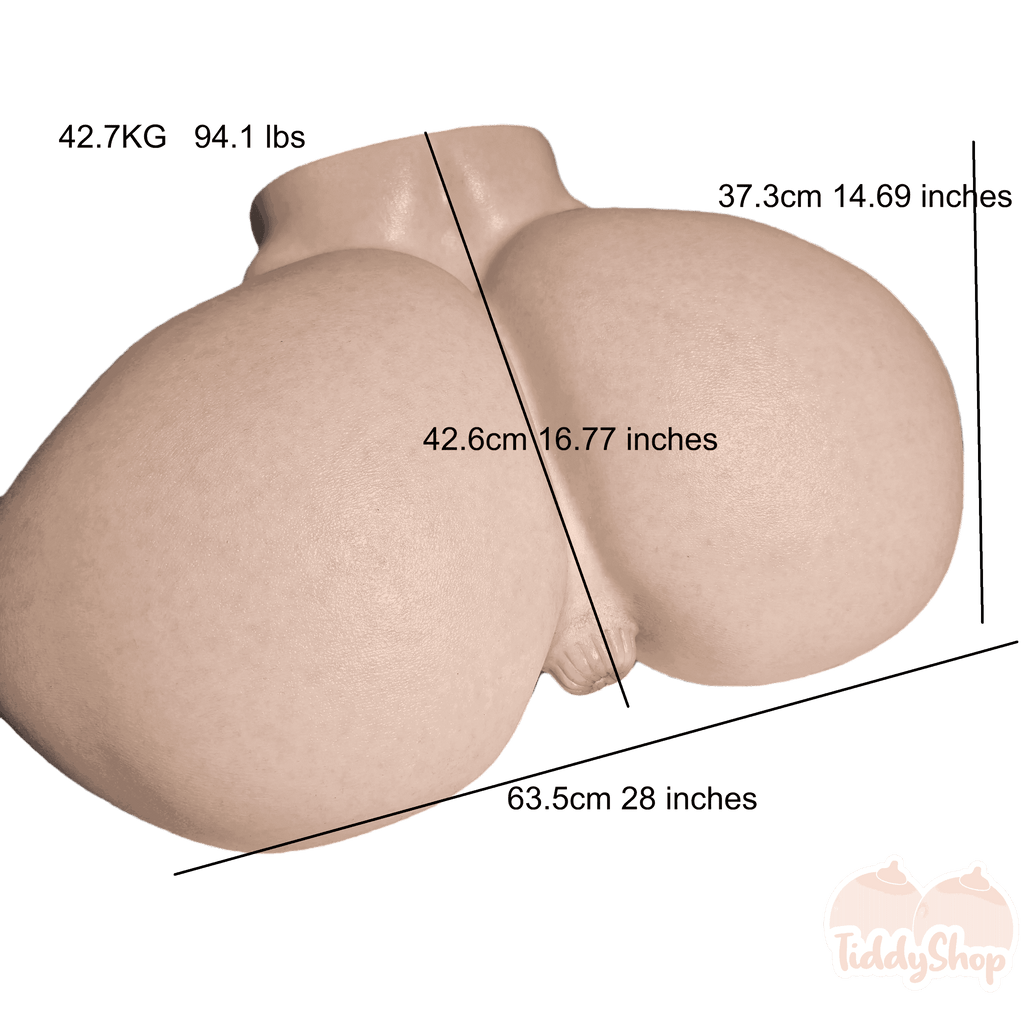 TiddyShop Madame Booty 94lb / 43 kg - SimulaFeel® Platinum Silicone, Gel Filled, Jiggly, Ultra Realistic Ass - Tiddyshop Pantented Silicone Technology (Heavenly Madame Twins) - Huge BBW SSBBW Hip Fat Butt Toy Doll Onahole - TiddyDollHouse TiddyShop