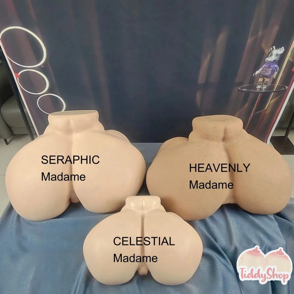 TiddyShop SERAPHIC Madame Booty 94lb / 43kg - 28in Wide Ass- SimulaFeel® Platinum Silicone Patented Tech, Gel Filled, Jiggly, Ultra Realistic Ass - (Heavenly Madame's Older Sis) - Huge Hip Toy, BBW Fat Butt, SSBBW Torso Sex Doll, Anime Onahole - TiddyDollHouse TiddyShop