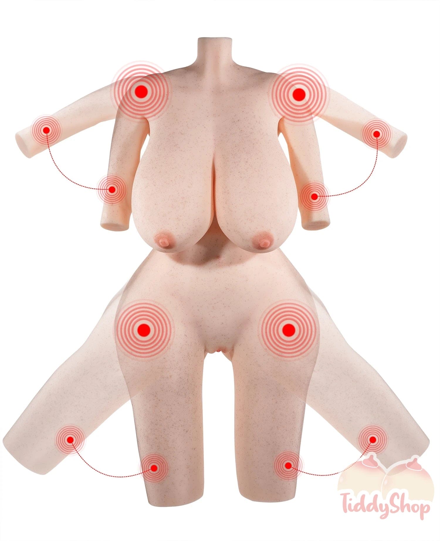 TiddyShop Thicc Gina - Fully Gel Filled Jiggly Ass & Tits Torso 108lb (49 kg) - Extremely Jiggly Onahole with Weight Reducing Foam Inside Stiffer Body Parts - Full Size Doll - TiddyDollHouse TiddyShop