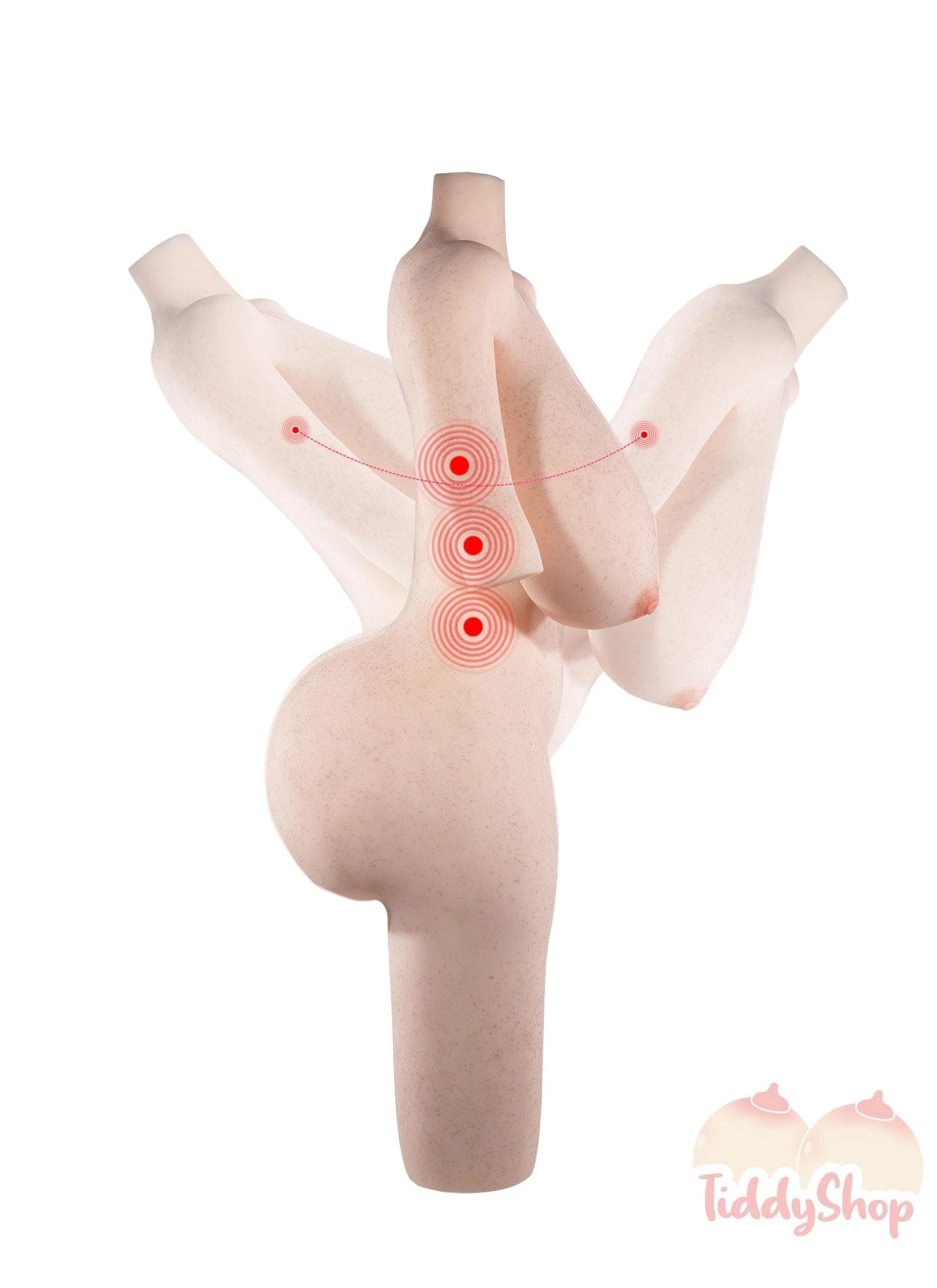 TiddyShop Thicc Gina - Fully Gel Filled Jiggly Ass & Tits Torso 108lb (49 kg) - Extremely Jiggly Onahole with Weight Reducing Foam Inside Stiffer Body Parts - Full Size Doll - TiddyDollHouse TiddyShop