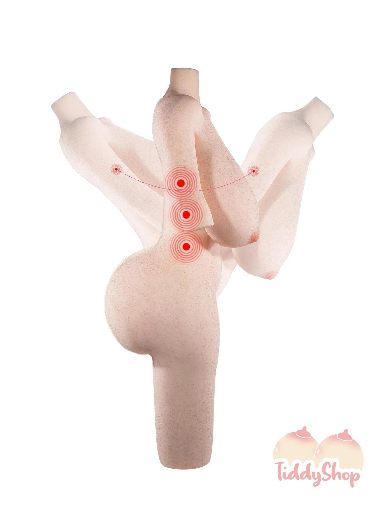 TiddyShop Thicc Gina - Fully Gel Filled Jiggly Ass & Tits Torso 108lb (49 kg) - Extremely Jiggly Onahole with Weight Reducing Foam Inside Stiffer Body Parts - Full Size Doll - TiddyDollHouse TiddyShop